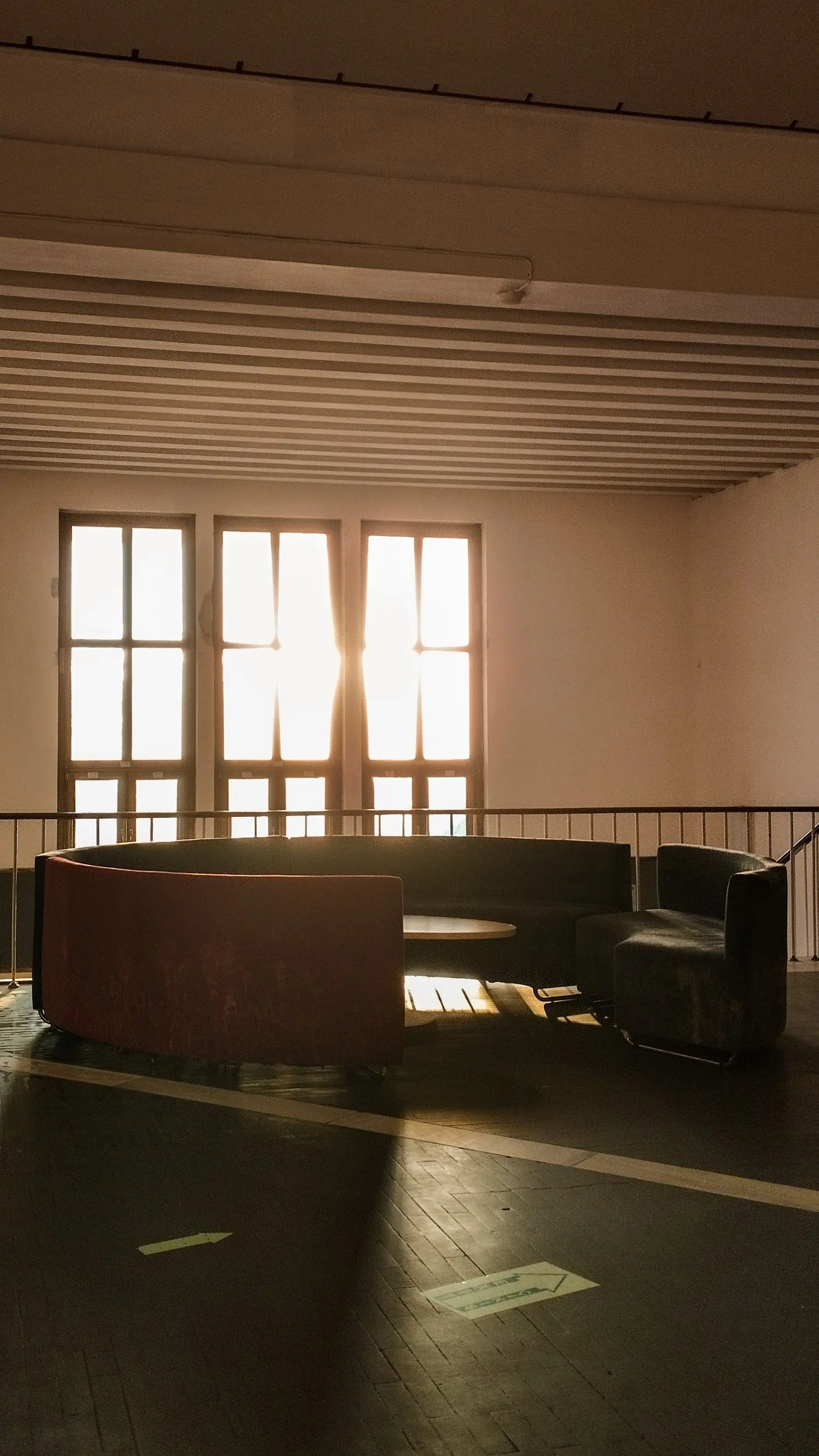Sunlit architectural interior
